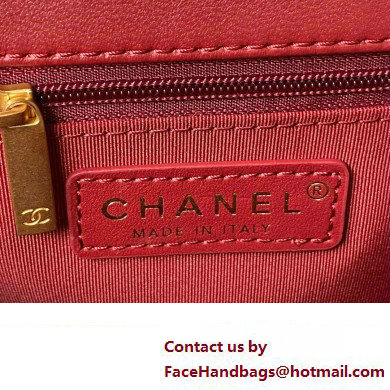 Chanel Lambskin  &  Gold-Tone Metal Small Flap Bag AS4353 Burgundy 2023